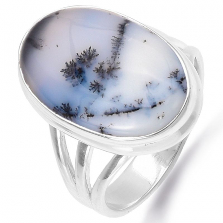 Inel argint cu opal dendritic oval Inghetat in Timp [0]