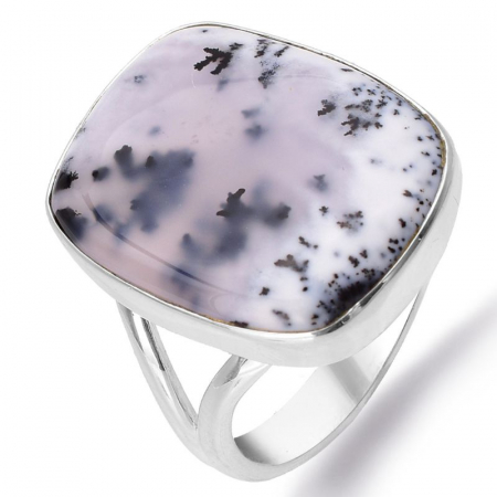 Inel argint cu opal dendritic patrat Iarna pe Ulita [0]