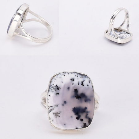 Inel argint cu opal dendritic patrat Iarna pe Ulita [1]