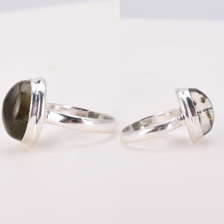 Inel argint cu piatra lodolit verde [5]