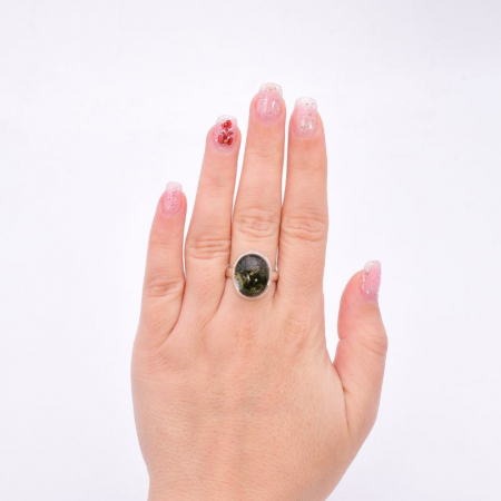 Inel argint cu piatra lodolit verde [6]