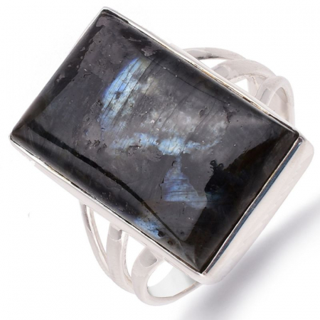 Inel argint cu piatra lunii neagra Umbra Lunii [0]