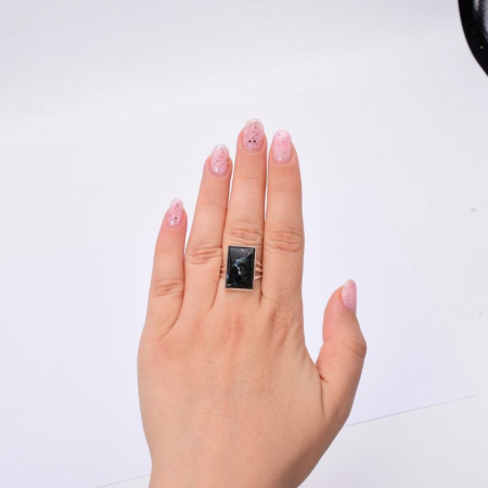 Inel argint cu piatra lunii neagra Umbra Lunii [4]