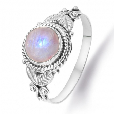 Inel argint cu piatra lunii rotund [0]