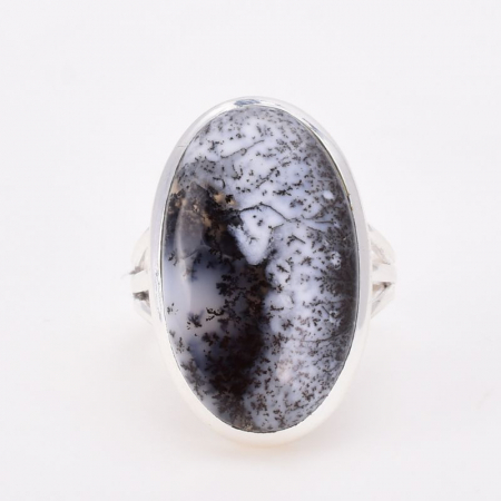 Inel argint cu piatra opal dendritic Peisaj de Iarna [4]