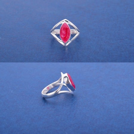 Inel argint cu rubin, forma marchiz [1]