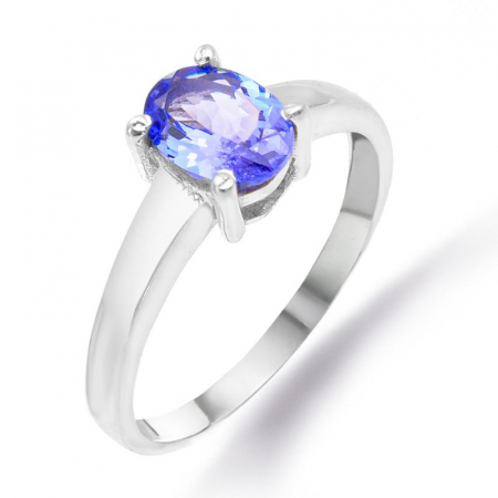 Inele argint cu pietre - Inel argint cu tanzanit natural solitaire