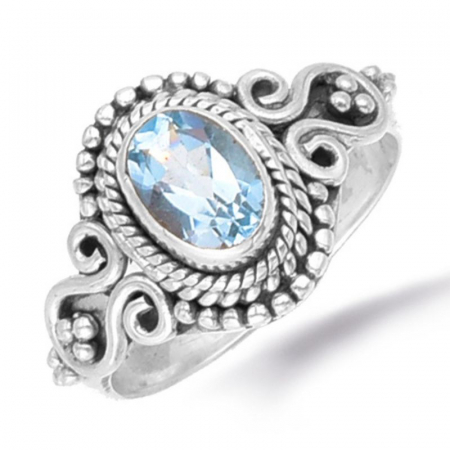 Inel argint cu topaz albastru boho-chic Azur Boem [0]