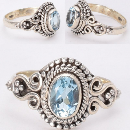 Inel argint cu topaz albastru boho-chic Azur Boem [1]