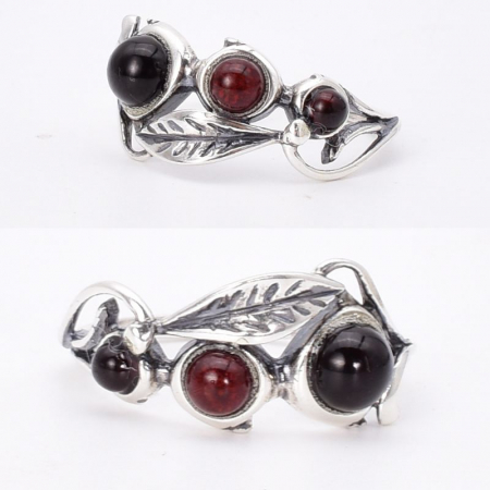 Inel argint cu trei pietre chihlimbar cherry rotund [2]