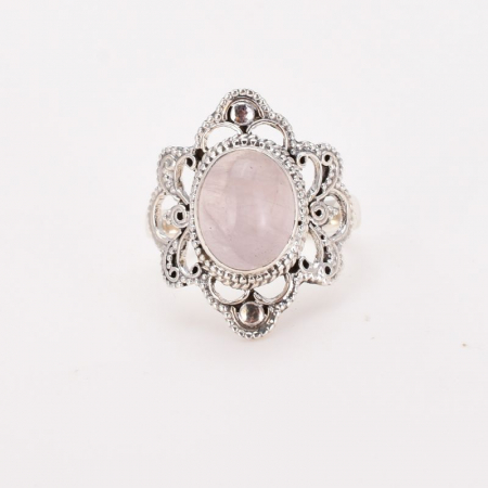 Inel argint filigran cu cuart roz cabochon [1]