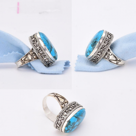 Inel argint handmade cu piatra turcoaz mare [1]