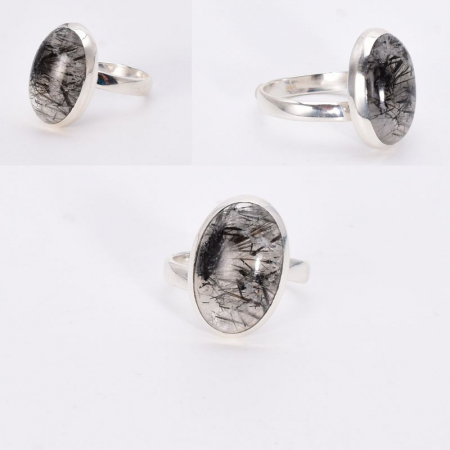 Inel argint reglabil cu cuart rutil oval Lacul Inghetat [1]