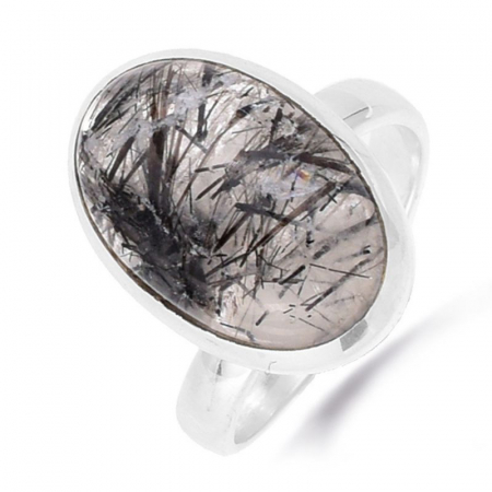 Inel argint reglabil cu cuart rutil oval Lacul Inghetat [0]