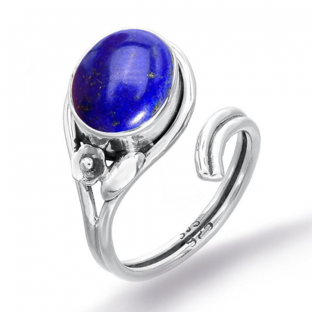 Bijuterii lapis lazuli - Inel argint reglabil cu piatra lapis lazuli 52-57