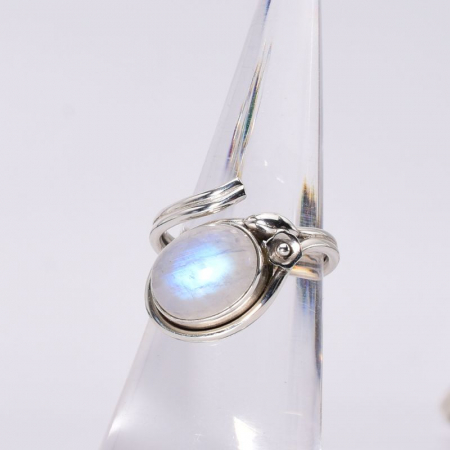 Inel argint reglabil cu piatra lunii, marime 52-57 [2]