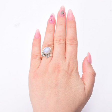 Inel argint reglabil cu piatra lunii, marime 52-57 [3]