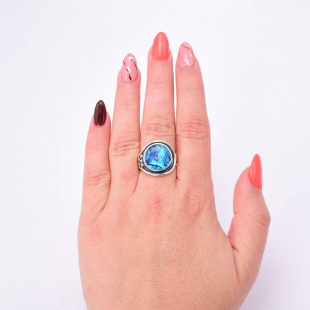 Inel cu pietre - scoica abalone din argint [1]