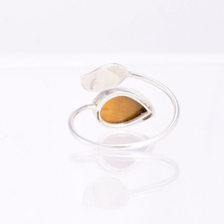 Inel argint reglabil Frunza ochi de tigru [3]