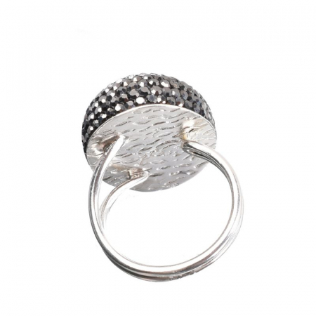 Inel argint reglabil cu pietre radacina rubin, hematit, CZ [3]