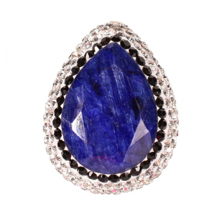Inel argint reglabil pietre safir forma para, diamante simulate [1]