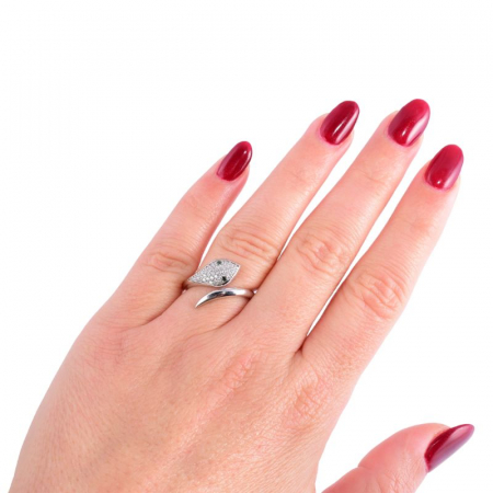 Inel argint reglabil cu pietre CZ Sarpele cu Ochi Verzi [1]