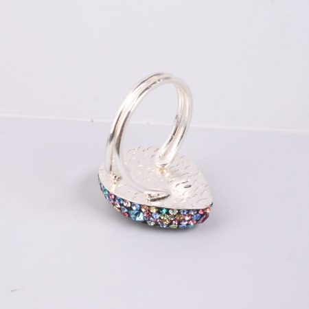 Inel argint reglabil cu pietre smarald, CZ colorate [3]