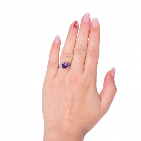 Inel argint cu ametist si topaz albastru [2]