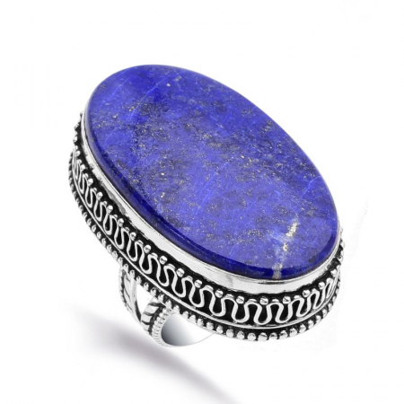 Inel argint statement cu lapis lazuli, marime 54-55 [0]