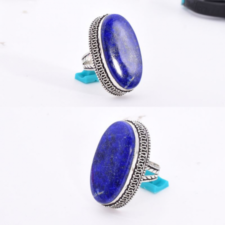 Inel argint statement cu lapis lazuli, marime 54-55 [2]