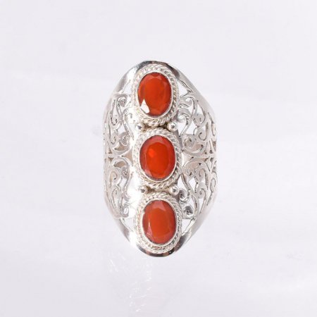 Inel argint Trio cu pietre semipretioase carneol [3]