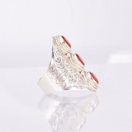 Inel argint Trio cu pietre semipretioase carneol [2]