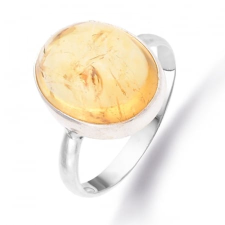Inel cu citrin cabochon din argint 925 [0]