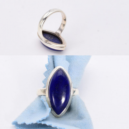 Inel cu lapis lazuli din argint, marchiz [1]