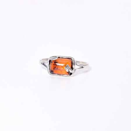 Inel de argint cu chihlimbar dreptunghiular boho [1]