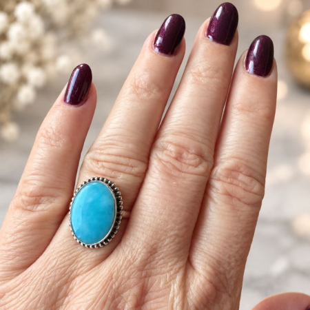 Inel de argint cu larimar, marimea 55 [1]
