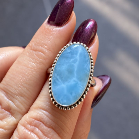 Inel de argint cu larimar, marimea 57 [1]