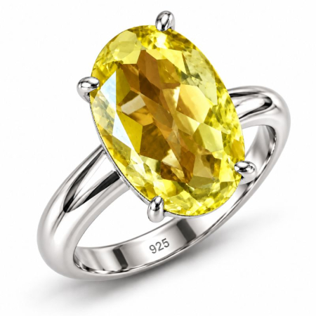 Bijuterii pietre semipretioase - Inel de argint cu lemon topaz in gherute