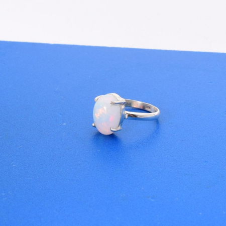 Inel de argint cu opal etiopian cabochon in gherute [2]