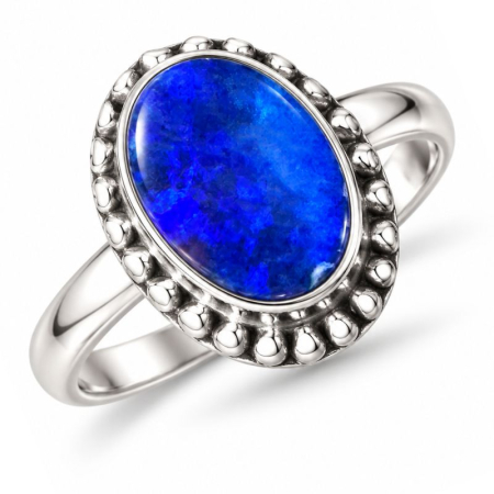 Bijuterii opal - Inel de argint cu opal australian, marime 52