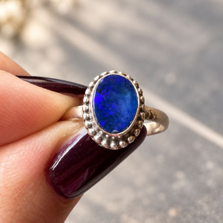 Inel de argint cu opal australian, marime 52 [2]