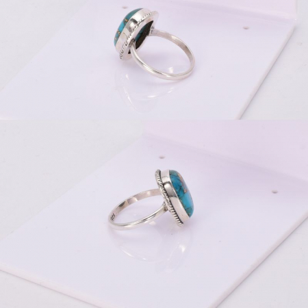 Inel de argint cu turcoaz cupru Mozaic [2]