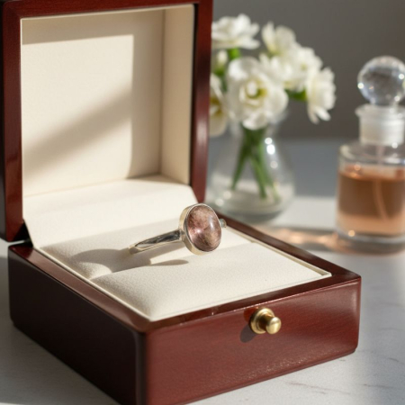 Inel reglabil cu bilute argint si turmalina roz [1]