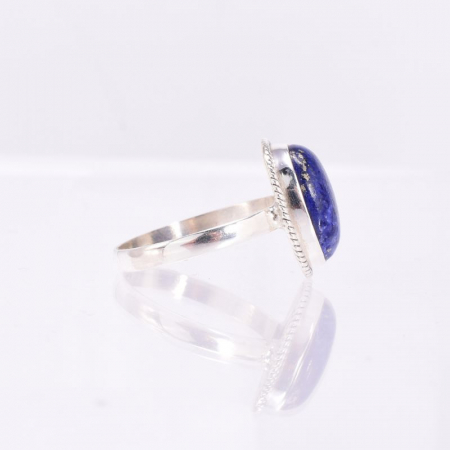 Inel de argint lapis lazuli model Funie Rasucita [1]