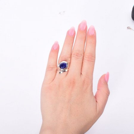 Inel de argint reglabil cu safir [1]