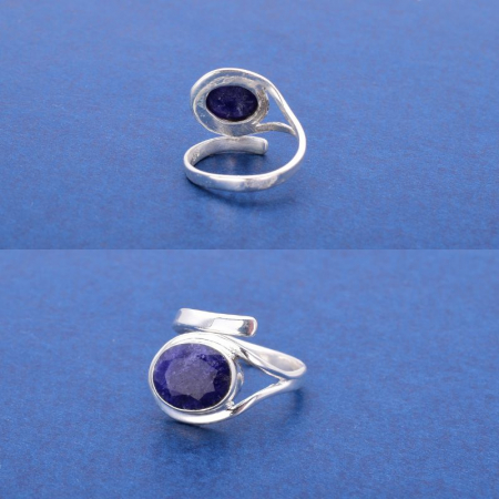 Inel de argint reglabil cu safir [2]