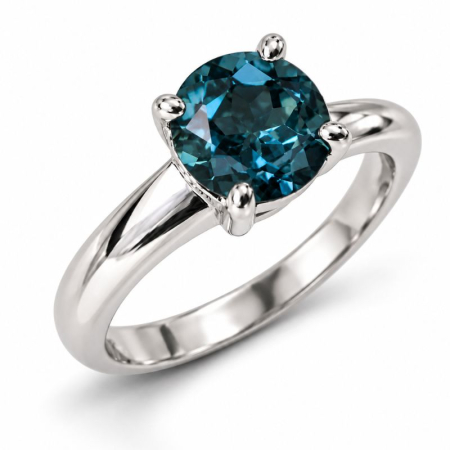 Bijuterii pietre semipretioase - Inel de argint solitaire cu London topaz