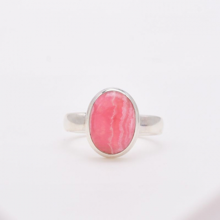 Inel din argint cu piatra RODOCROZIT, oval [3]