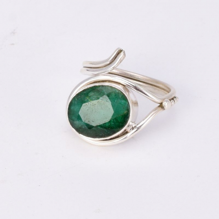 Inel reglabil argint cu piatra smarald [2]