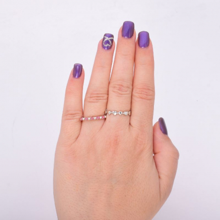 Inel reglabil cu bilute argint si turmalina roz [1]